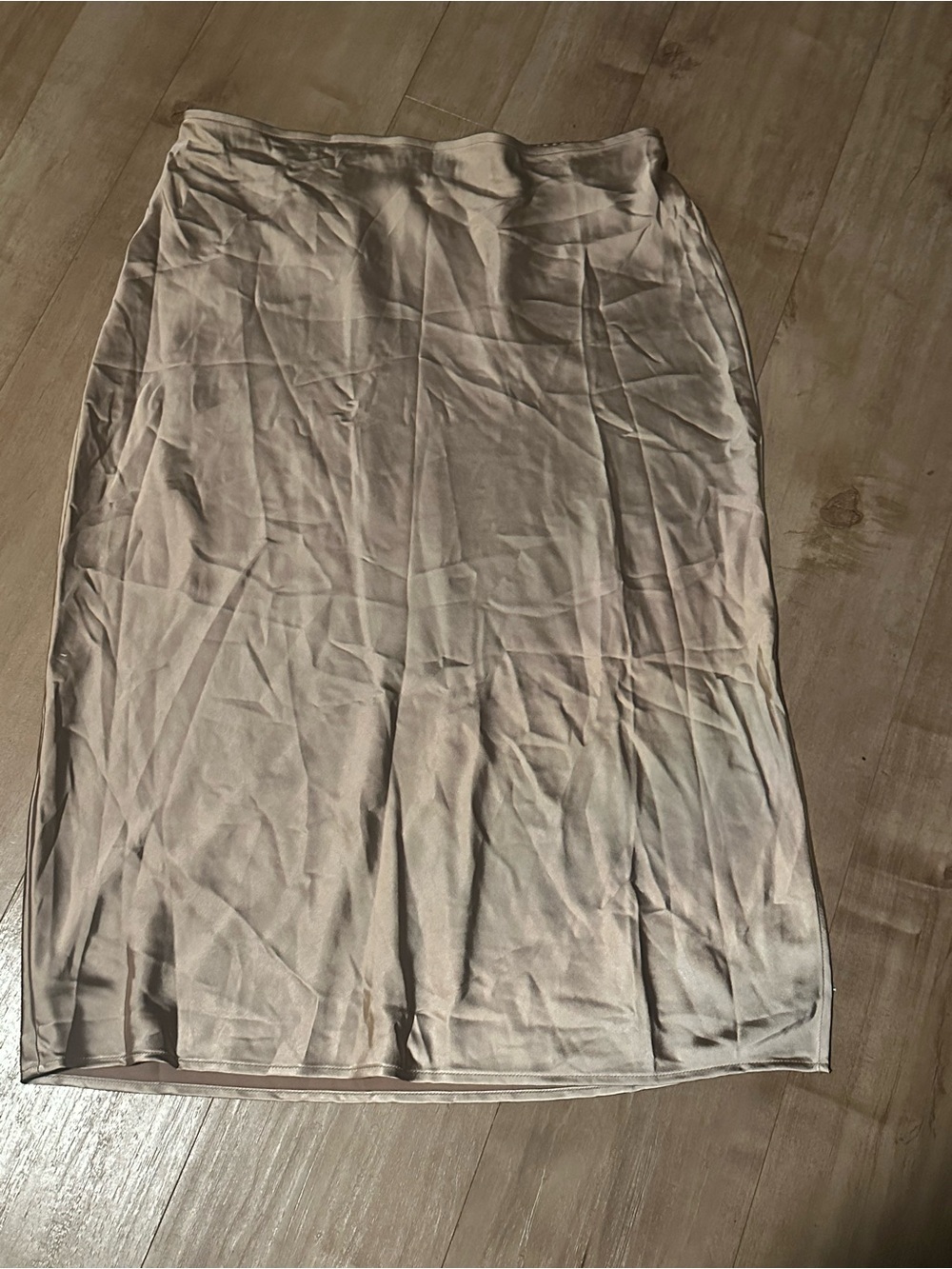 Old Navy Beige Satin Midi Skirt